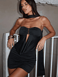 Eden Strapless Mini Dress - Black - thumbnail 6