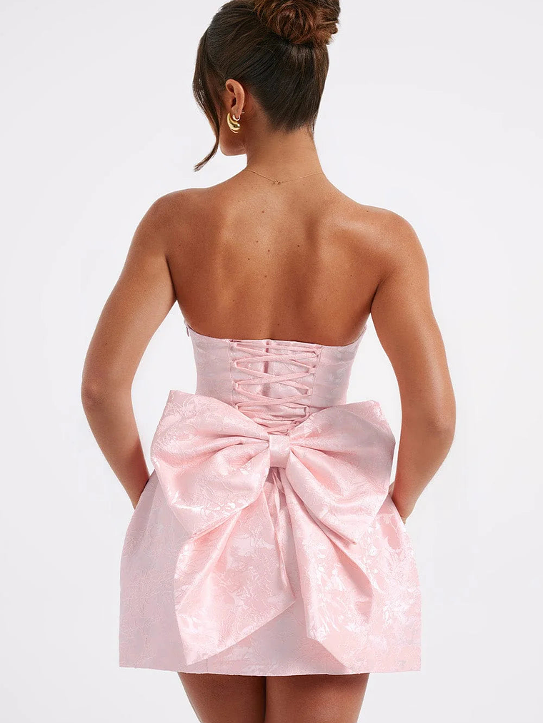 Elenora Mini Dress - BLUSH/IVORY 12