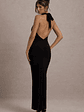 Edessa | Black Plunge-Neck Maxi Dress - thumbnail 2