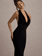 Edessa | Black Plunge-Neck Maxi Dress - thumbnail 3