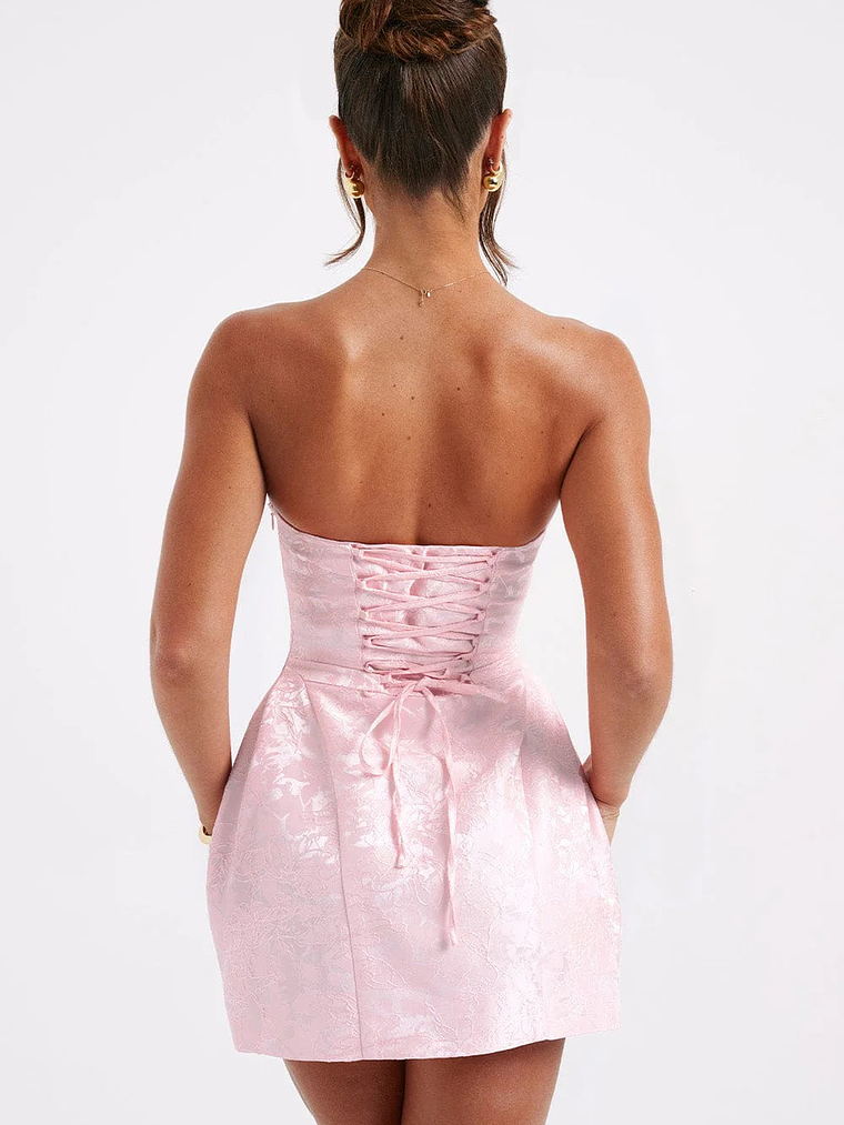 Elenora Mini Dress - BLUSH/IVORY 13