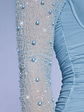Embellished Long Sleeve Mini Dress in Blue - thumbnail 4