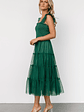 Emma Smocked Tulle Dress | Emerald - thumbnail 3