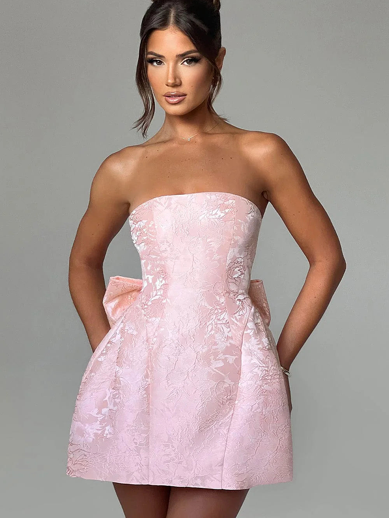 Elenora Mini Dress - BLUSH/IVORY 17