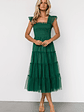 Emma Smocked Tulle Dress | Emerald - thumbnail 4
