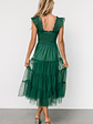 Emma Smocked Tulle Dress | Emerald - thumbnail 5