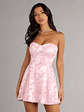 Erin Satin Floral Embroidered Lace-Up Dress - thumbnail 1