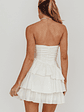 Destini Strapless Layered Frill Mini Dress Off White - thumbnail 2