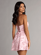Erin Satin Floral Embroidered Lace-Up Dress - thumbnail 2