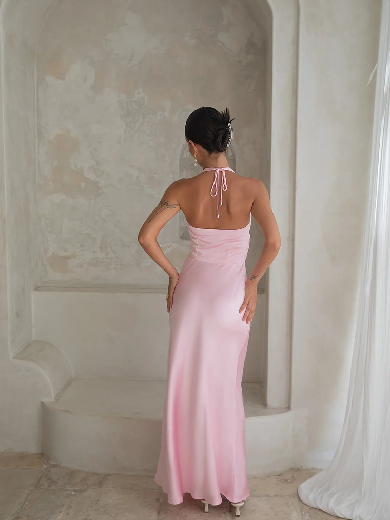 Destinations Halter Maxi Dress Pink 8