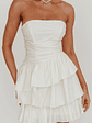 Destini Strapless Layered Frill Mini Dress Off White - thumbnail 3