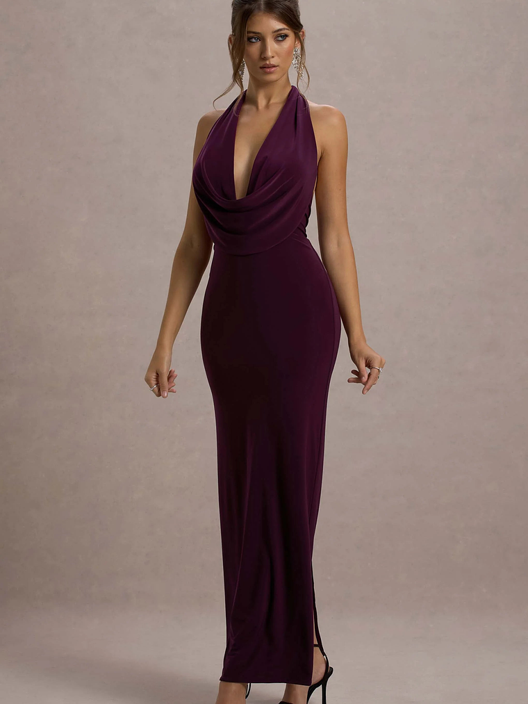 Edessa | Port Plunge-Neck Maxi Dress 6