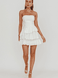 Destini Strapless Layered Frill Mini Dress Off White - thumbnail 4