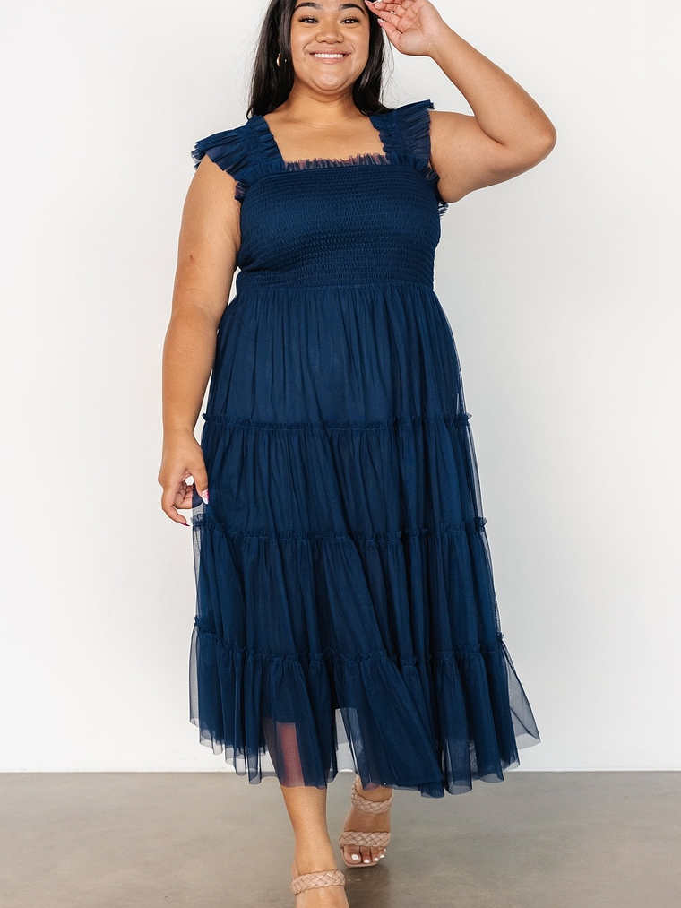 Emma Smocked Tulle Dress | Navy 5