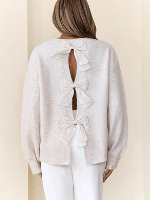 Detailed Back Knit Sweater Oatmeal