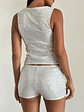 Erna Shorts Silver Chrome Sequin - thumbnail 2