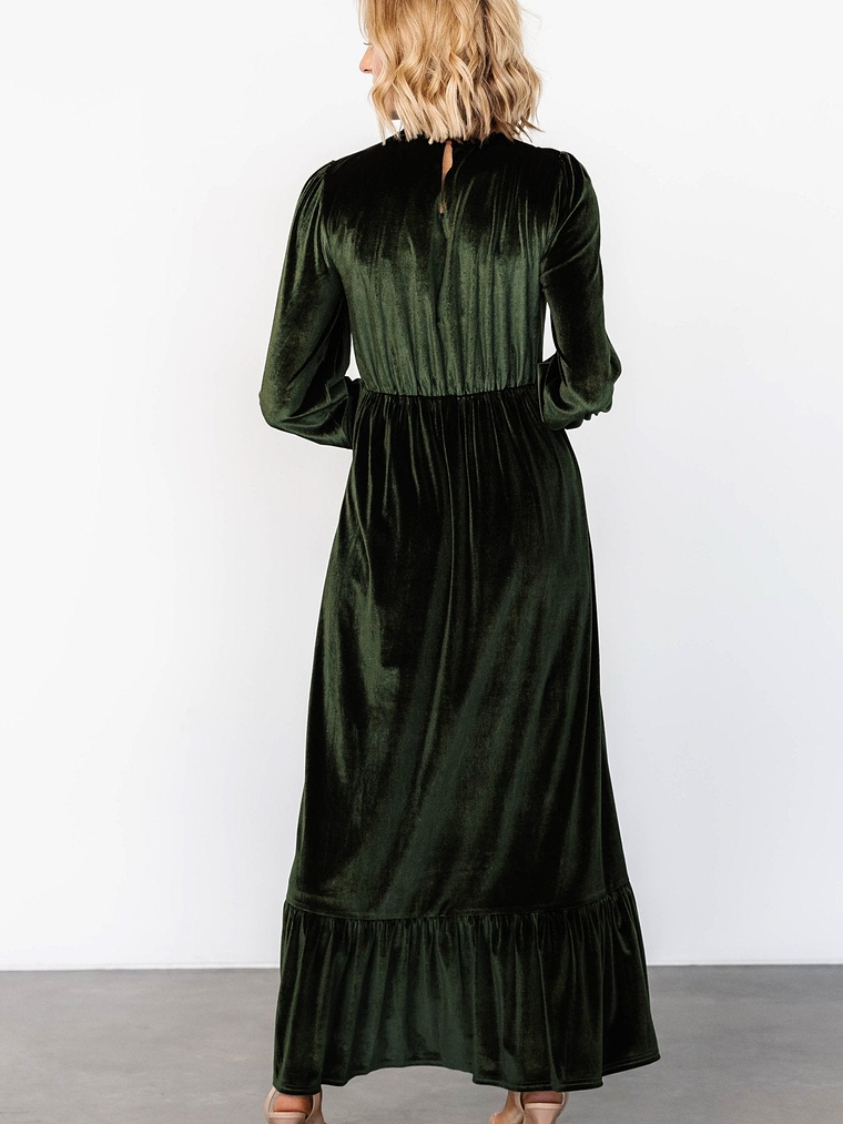 Elodie Velvet Maxi Dress | Deep Olive 4