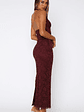 Destiny Lace Maxi Dress Burgundy - thumbnail 4