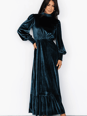 Elodie Velvet Maxi Dress | Jade