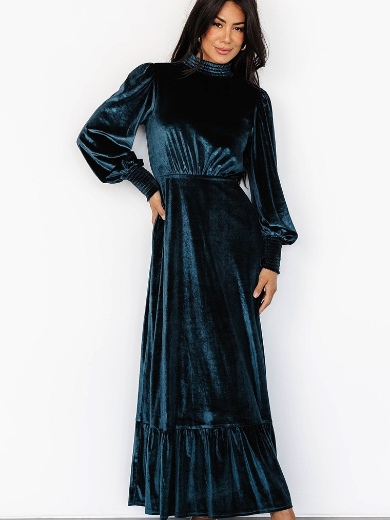Elodie Velvet Maxi Dress | Jade 1