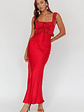 Escapade Lace Trim Maxi Dress Cherry - thumbnail 1