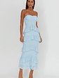 Dulce Dreams Sweetheart Neckline Frill Maxi Dress Blue - thumbnail 4