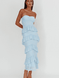 Dulce Dreams Sweetheart Neckline Frill Maxi Dress Blue - thumbnail 5