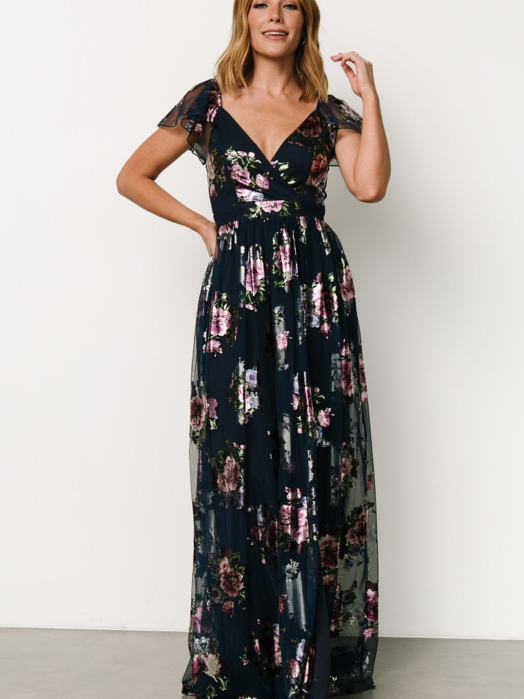 Devany Maxi Dress | Navy Multi 1