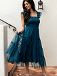 Emma Smocked Tulle Dress | Teal - thumbnail 1
