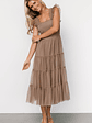 Emma Smocked Tulle Dress | Taupe - thumbnail 6