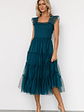 Emma Smocked Tulle Dress | Teal - thumbnail 2
