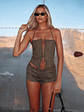 Don't Speak Faux Suede Bustier Cactus - thumbnail 1
