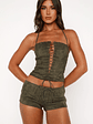 Don't Speak Faux Suede Bustier Cactus - thumbnail 2