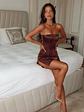 Delaney Mini Dress Dark Mauve - thumbnail 4