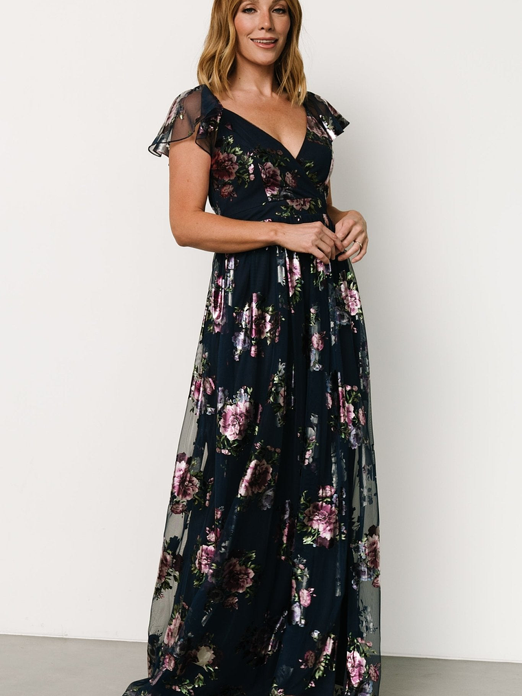 Devany Maxi Dress | Navy Multi 6