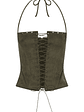 Don't Speak Faux Suede Bustier Cactus - thumbnail 5