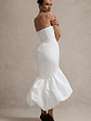 Emmelina | White Corset Maxi Dress With Volume Hem - thumbnail 2