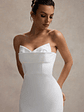 Emmelina | White Corset Maxi Dress With Volume Hem - thumbnail 3