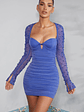 Embellished Long Sleeve Mini Dress in Cobalt Blue - thumbnail 8