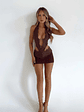 Eloise Mini Dress Dark Mauve - thumbnail 2