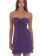 Embellished Mesh Strapless Dress in Purple - thumbnail 1