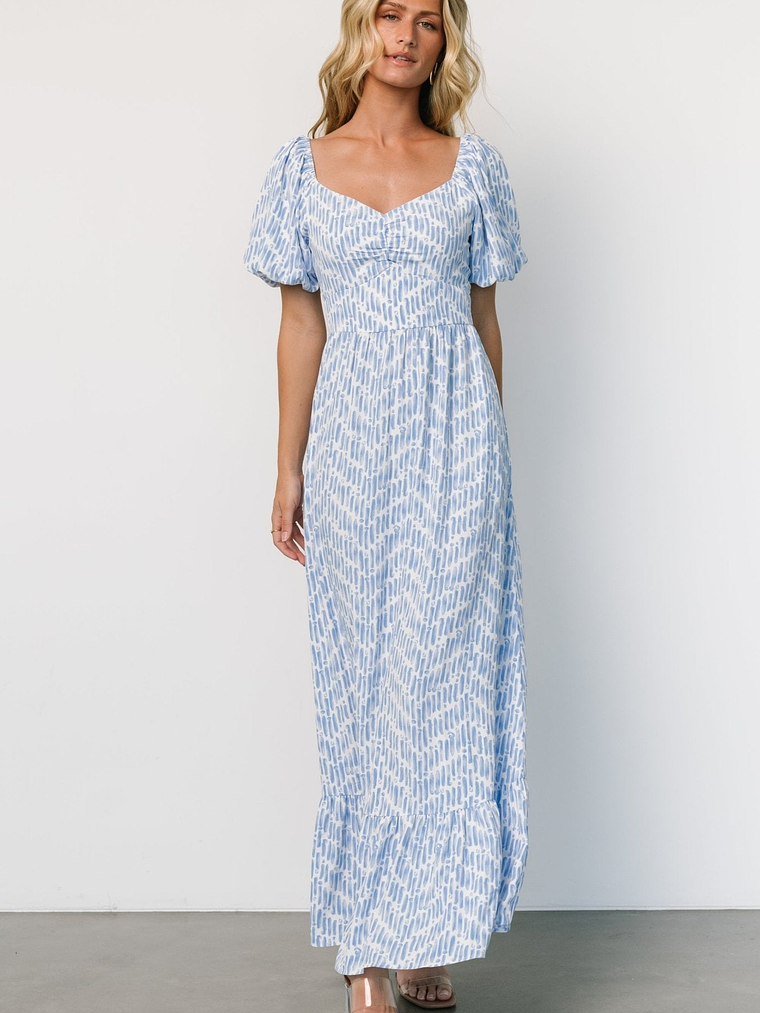Durban Maxi Dress | Dusty Blue Print 2