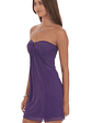 Embellished Mesh Strapless Dress in Purple - thumbnail 3