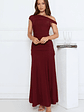 Dusk Noir Off Shoulder Maxi Dress Wine - thumbnail 2
