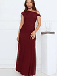 Dusk Noir Off Shoulder Maxi Dress Wine - thumbnail 3
