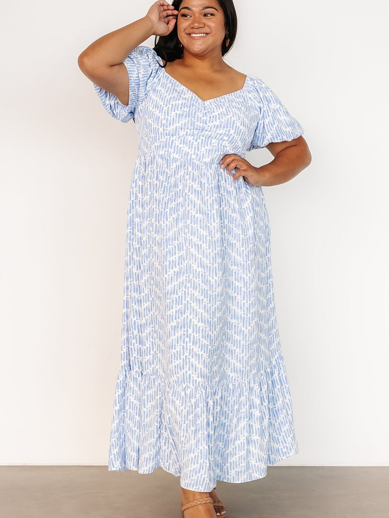 Durban Maxi Dress | Dusty Blue Print 4