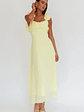 Eloquent Lace-Up Back Maxi Dress Yellow - thumbnail 4