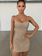 Embellished Mini Dress in Gold - thumbnail 1