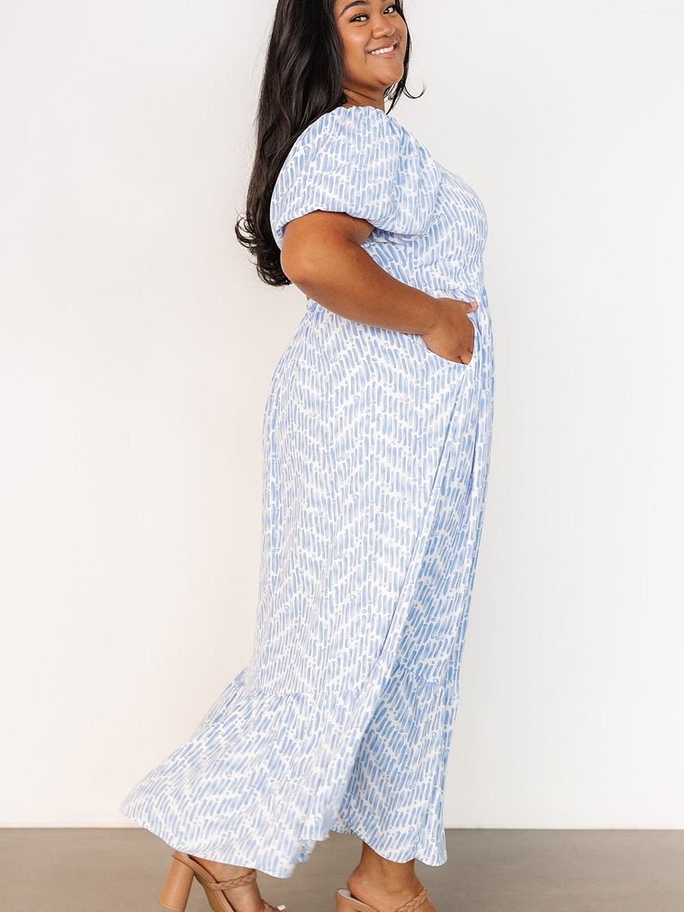 Durban Maxi Dress | Dusty Blue Print 7