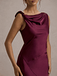 Donelli | Plum Satin Asymmetric Midi Dress - thumbnail 7